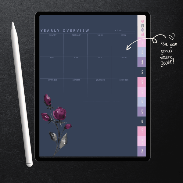 Digital Planner for Rolling 96-Hour Fasting | Weight Loss Tracker & Planner (Cotton Candy)