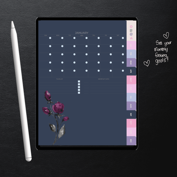 Digital Planner for Rolling 96-Hour Fasting | Weight Loss Tracker & Planner (Cotton Candy)