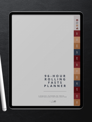 Digital Planner for Rolling 96-Hour Fasting | Weight Loss Tracker & Planner (Coffee Blues)