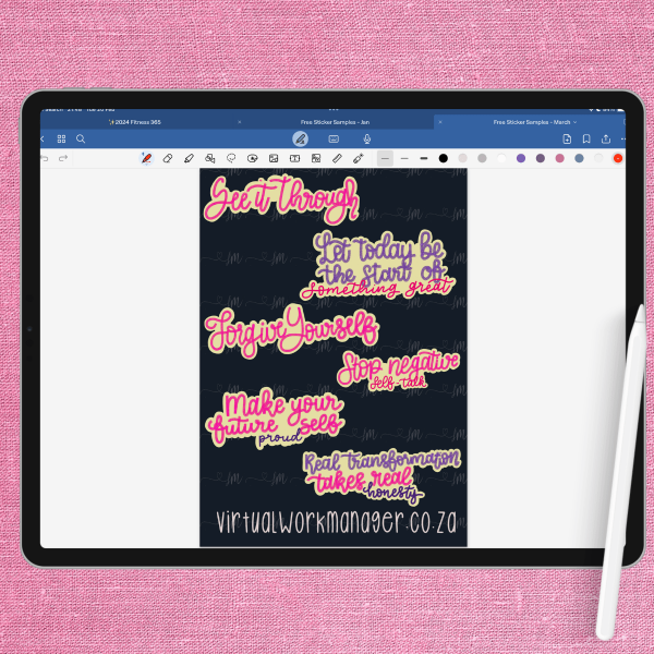 Glitter Motivational Stickers | FREE Download
