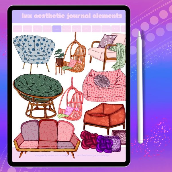 Lux Aesthetic Journal Elements | Digital Stickers