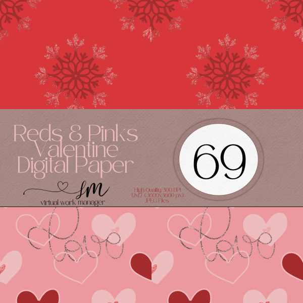Reds & Pinks Valentine Digital Paper