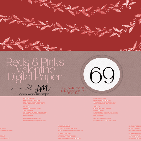 Reds & Pinks Valentine Digital Paper