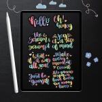 Cool Rainbow Hand-lettered Stickers