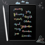 Cool Rainbow Hand-lettered Stickers