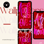 Neon Lettering Art in Shades of Pink and Red Phone Wallpapers
