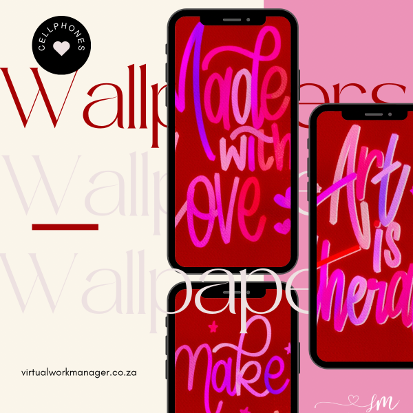 Neon Lettering Art in Shades of Pink and Red Phone Wallpapers